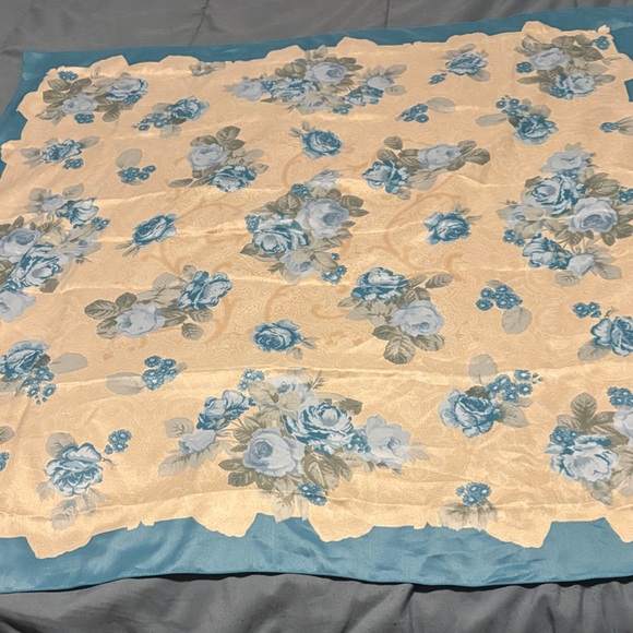 Accessories - 34” square blue rose scarf
